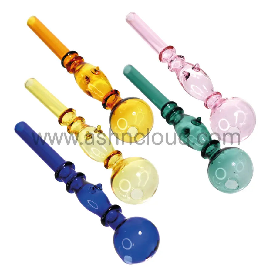 6 Inch Knobbed Oil Burner Pipe, Assorted Colors