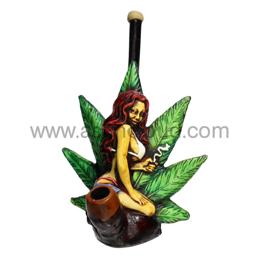 5 Inch Marihuana Lady Design Bamboo Bong