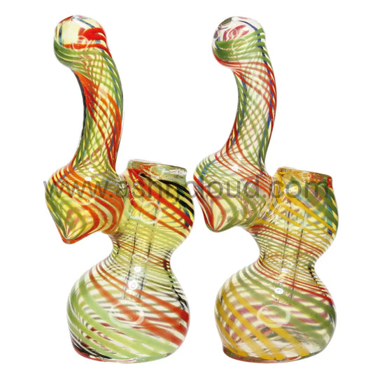 5 In - Mini Glass Bubbler Streaky Rasta