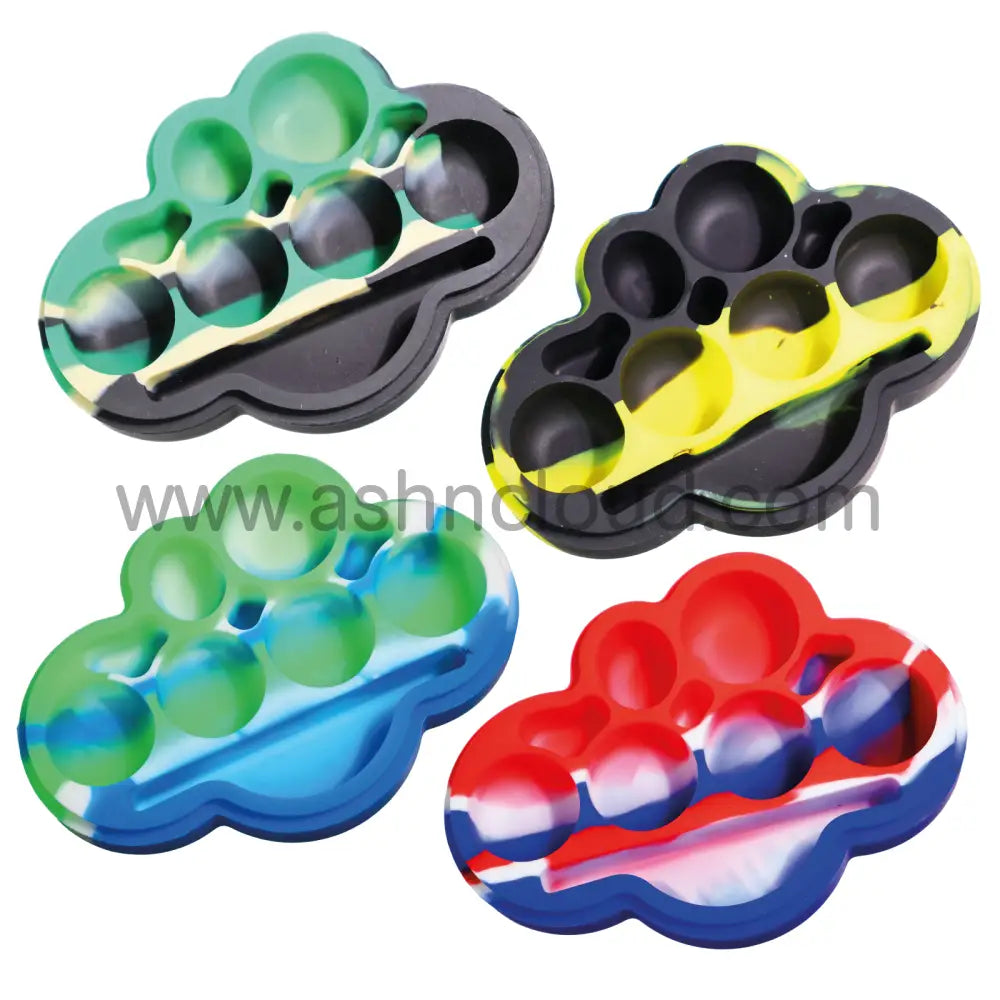 5 In - Multicolor Cloud Silicone Container