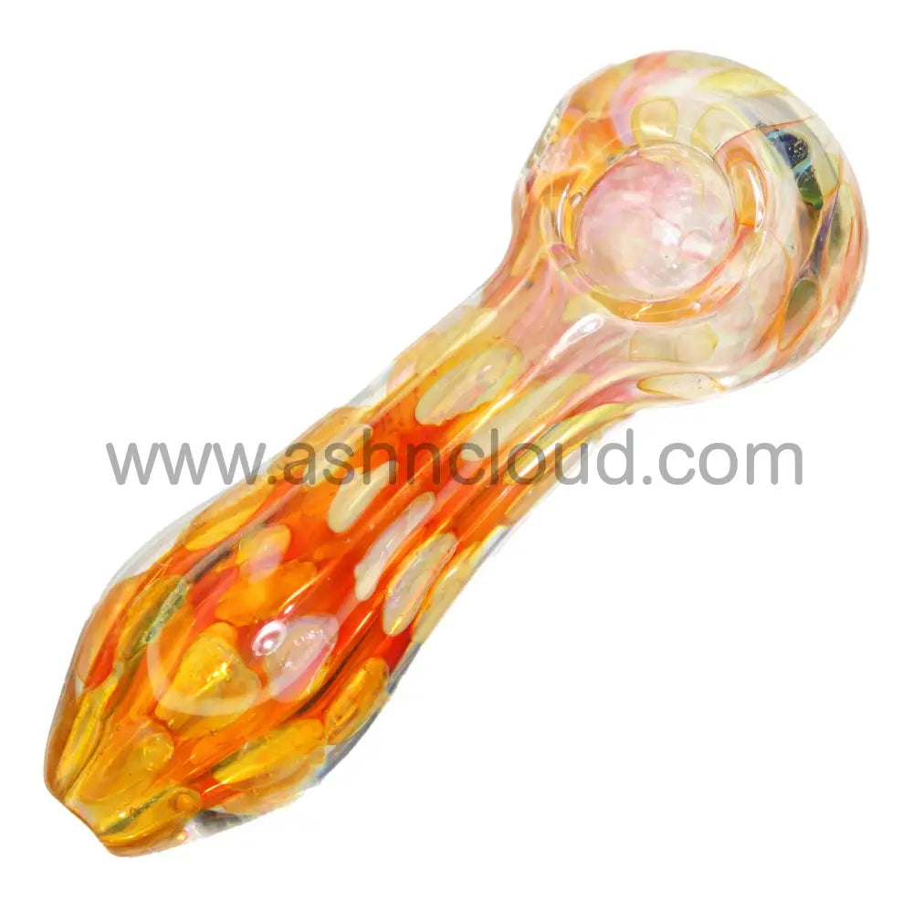 5 In - Multicolor Doted Implosion Glass Spoon Hand Pipe Fancy