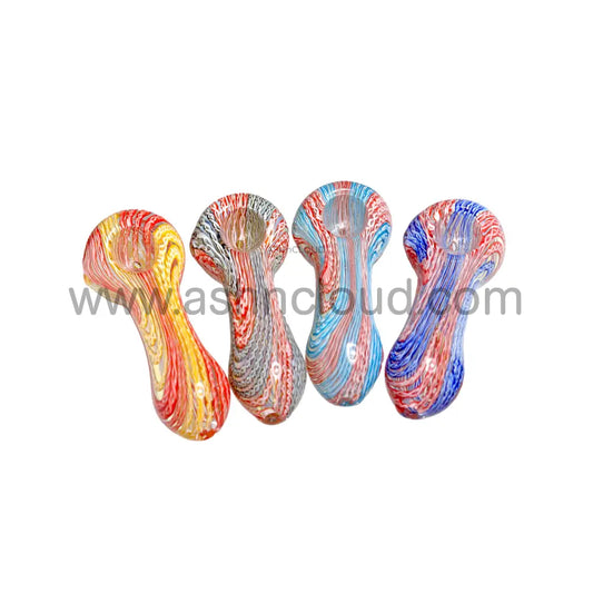 5 In - Multicolor Glass Hand Pipe Spoon