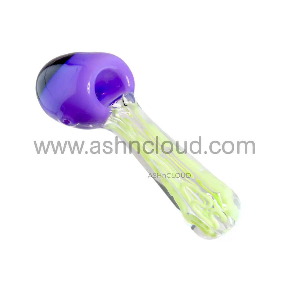 5 In - Multicolor Showerhead Implosion Colors Hand Pipe Spoon