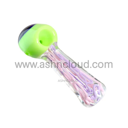 5 In - Multicolor Showerhead Implosion Colors Hand Pipe Spoon