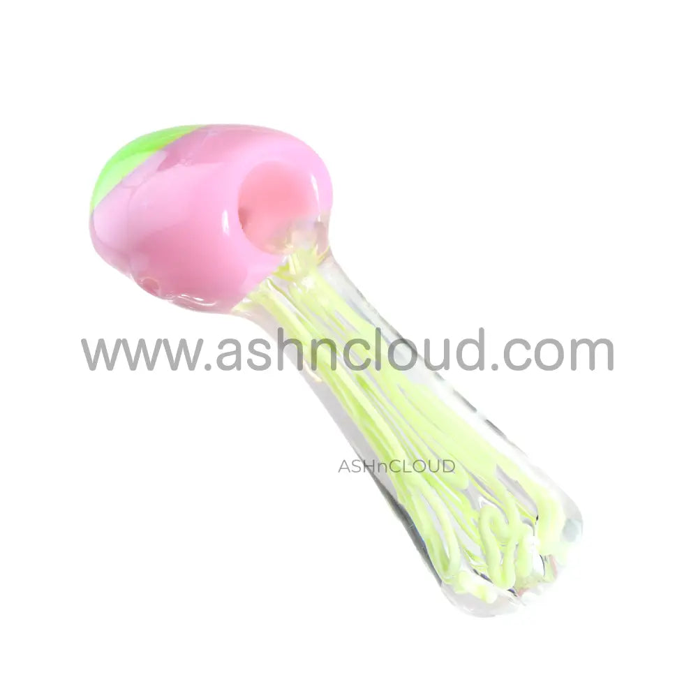 5 In - Multicolor Showerhead Implosion Colors Hand Pipe Spoon