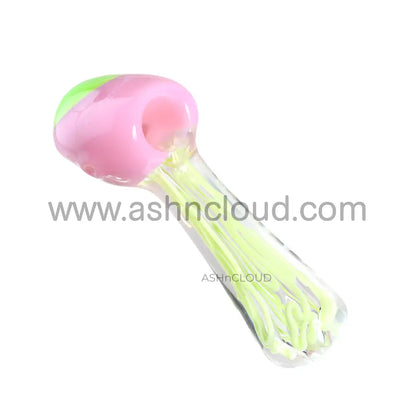 5 In - Multicolor Showerhead Implosion Colors Hand Pipe Spoon