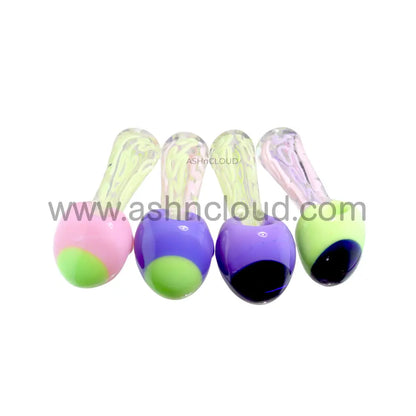 5 In - Multicolor Showerhead Implosion Colors Hand Pipe Spoon
