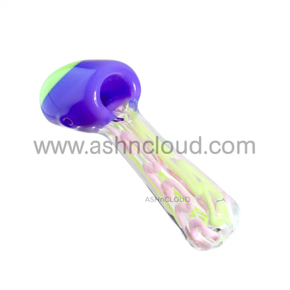 5 In - Multicolor Showerhead Implosion Colors Hand Pipe Spoon