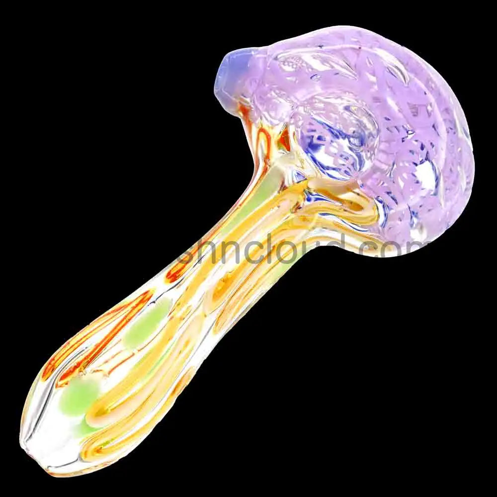 5 in - Multicolor Slime Clear Body Glass Hand Pipe Spoon