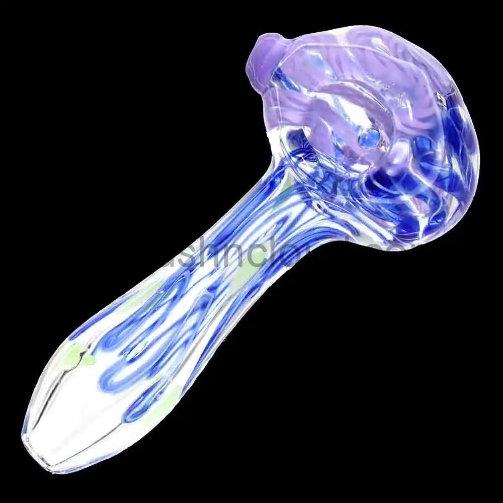 5 in - Multicolor Slime Clear Body Glass Hand Pipe Spoon