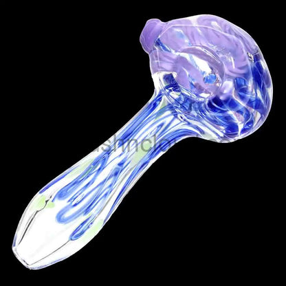 5 in - Multicolor Slime Clear Body Glass Hand Pipe Spoon