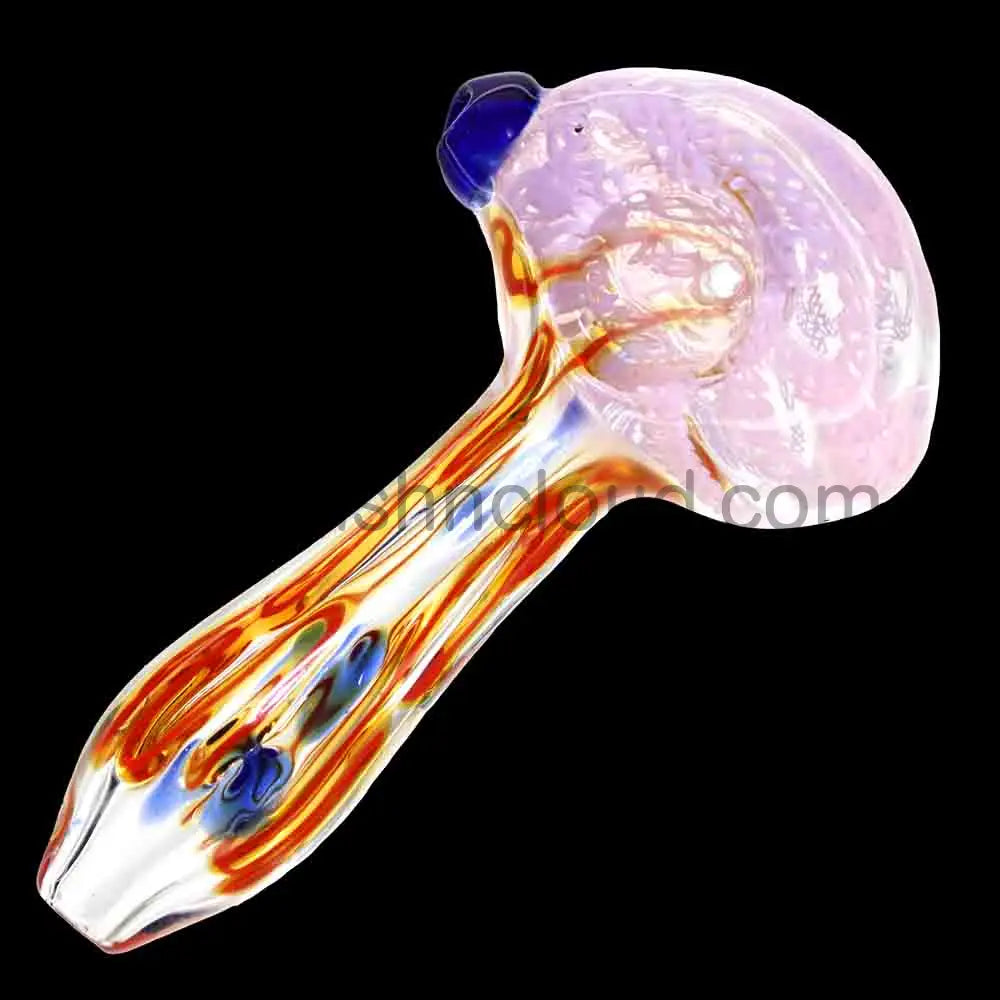 5 in - Multicolor Slime Clear Body Glass Hand Pipe Spoon