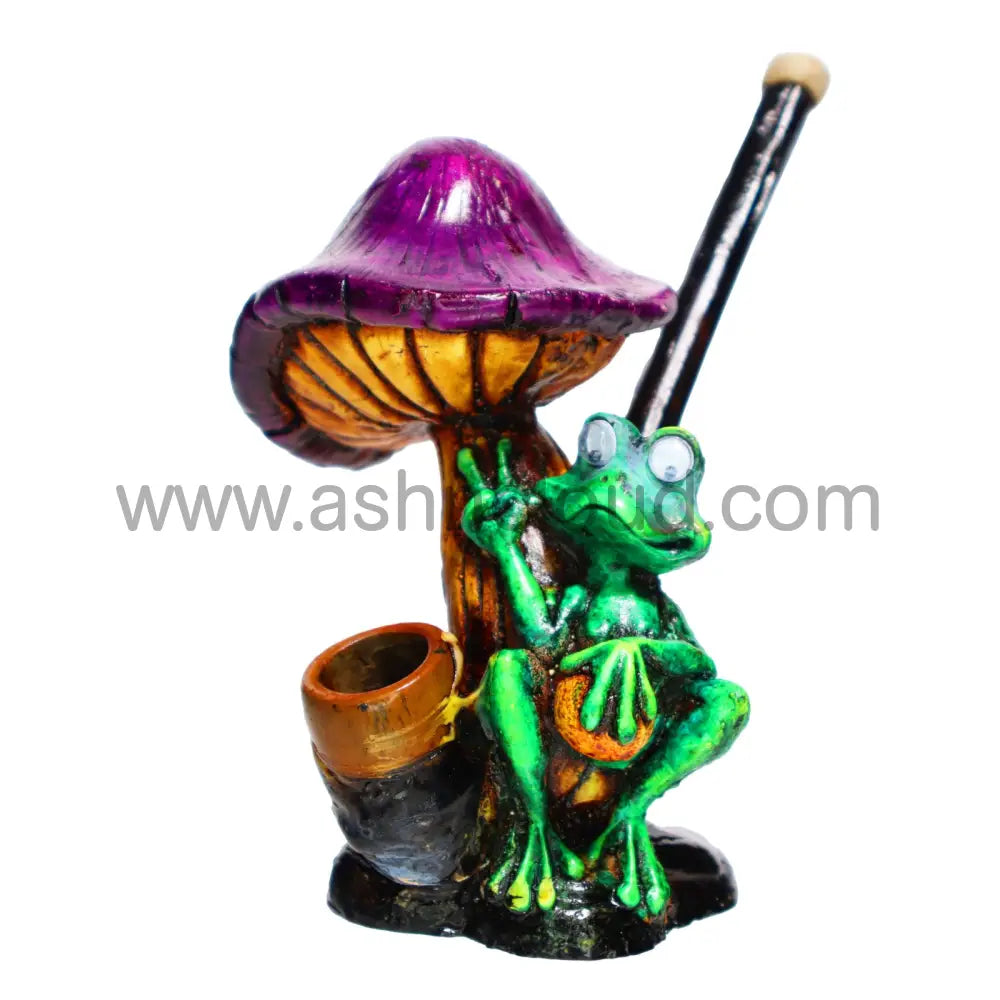 5 In - Mushroom Frog Smoking Bamboo Bong