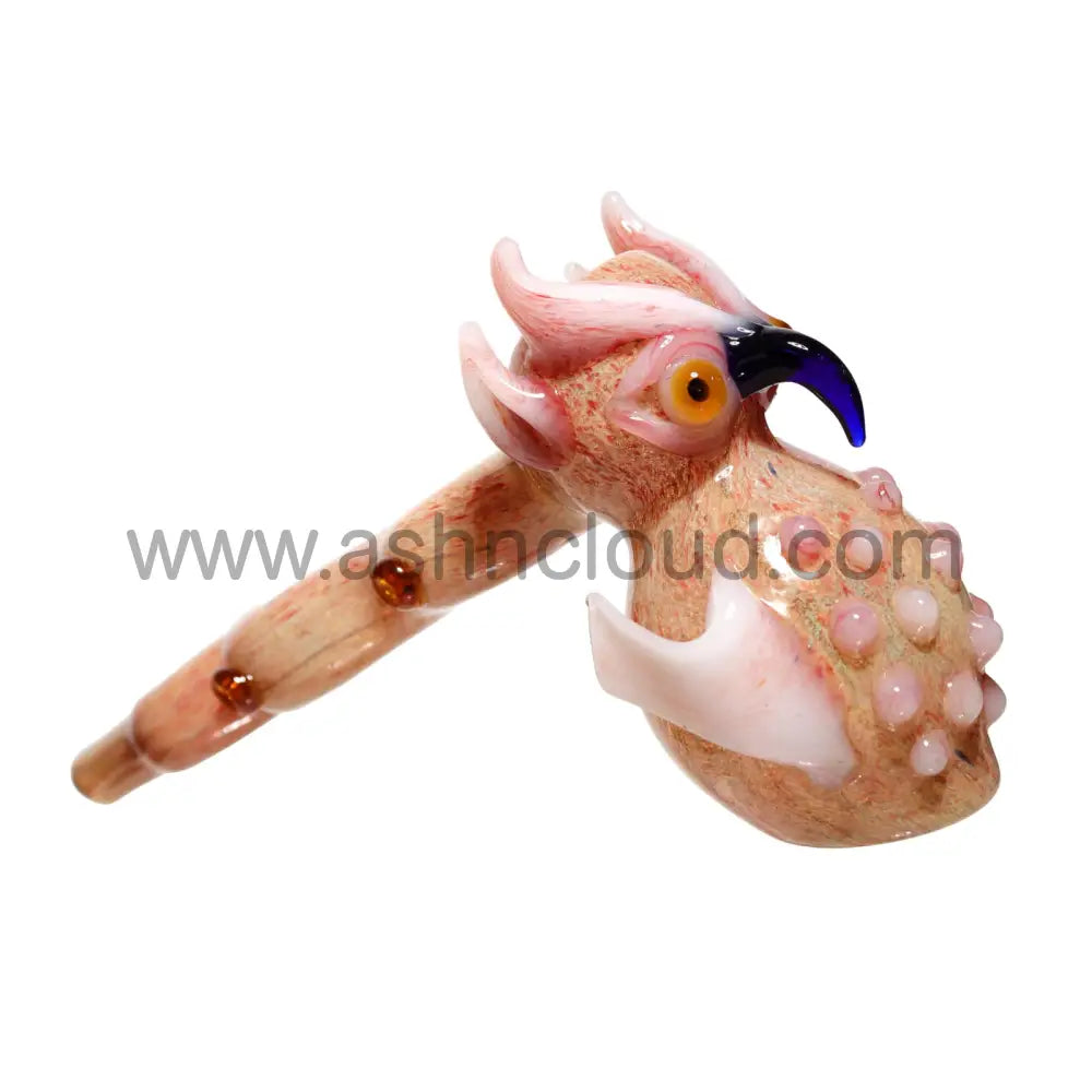 5 In - Owl Showerhead Glass Hammer Pipe