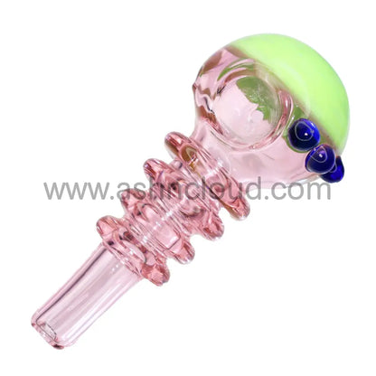 5 In - Pink Glass Colored Head Hand Pipe Spoon