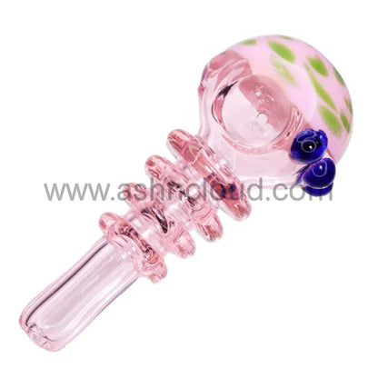 5 In - Pink Glass Colored Head Hand Pipe Spoon