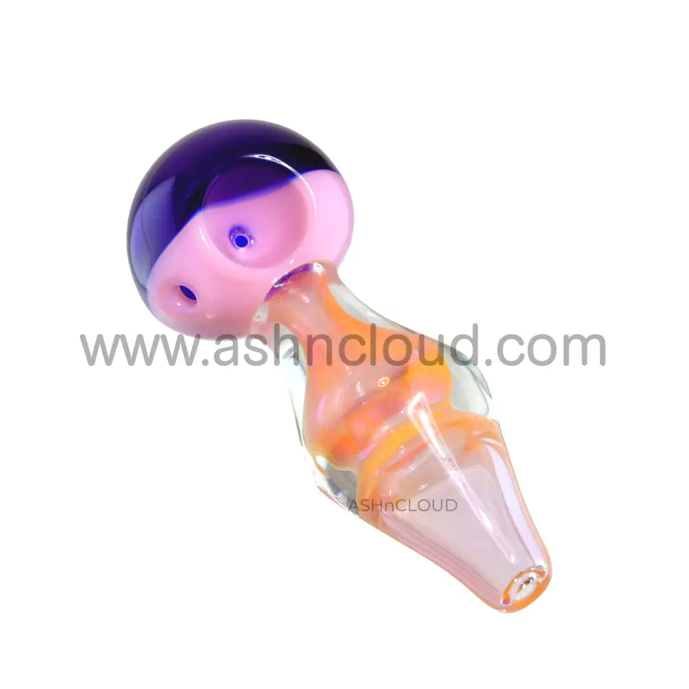 5 In - Pink Handle Hand Pipe Glass Spoon