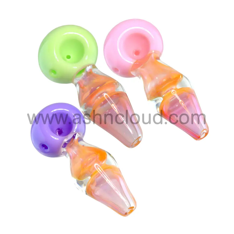 5 Inch Solid Color Dome Glass Spoon Pipe