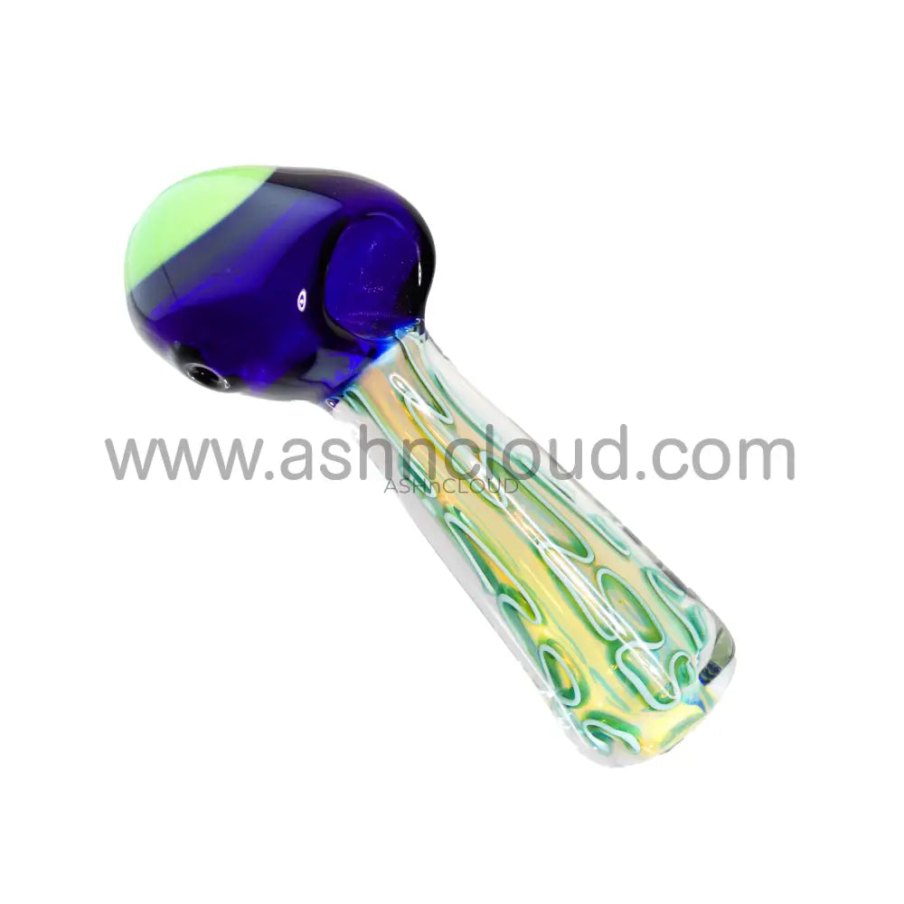 5 In - Plaits Handle Hand Pipe Glass Spoon