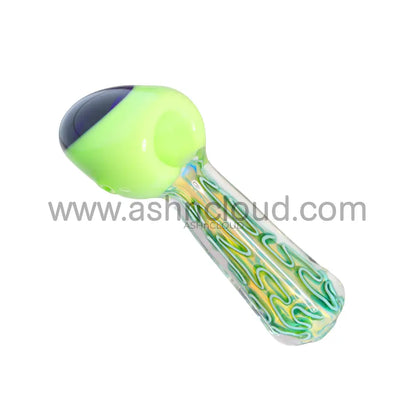 5 In - Plaits Handle Hand Pipe Glass Spoon