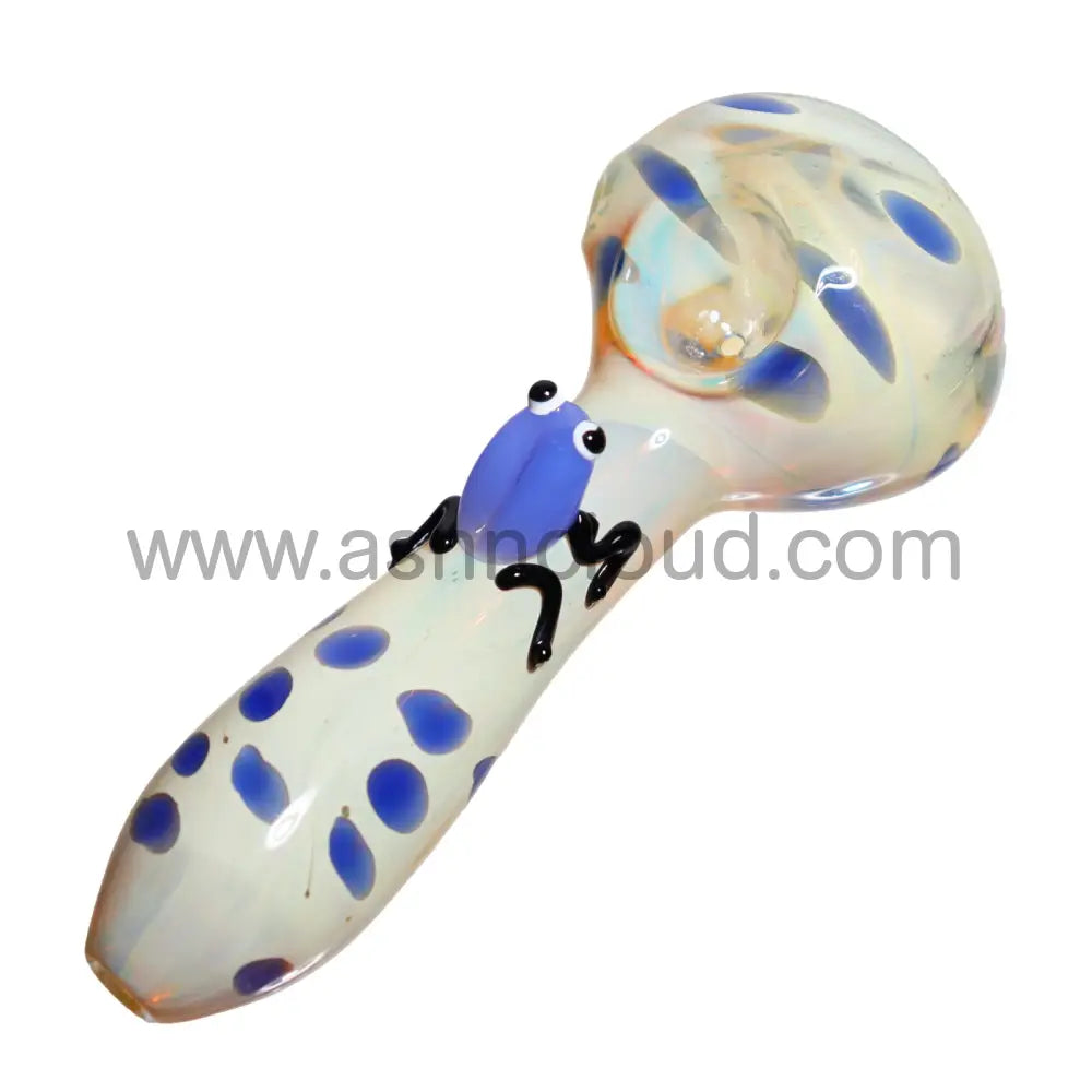 5 In - Polka Dots Body & Little Frog Hand Pipe Spoon