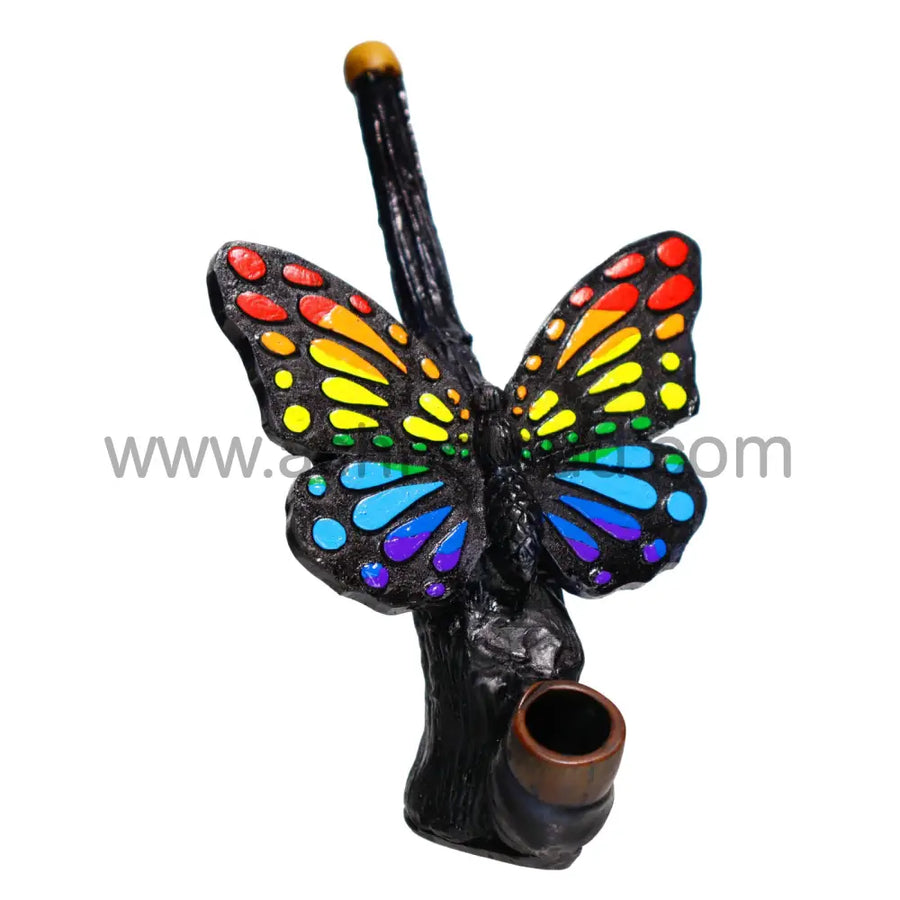 5 Inch Rainbow Butterfly Design Bamboo Bong