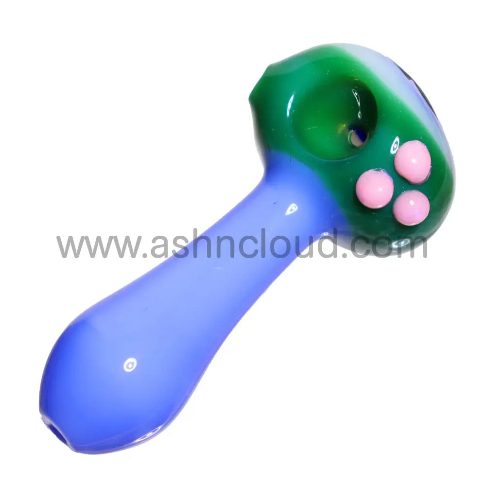 5 In - Reverse Head Colored Handle Hand Pipe Spoon