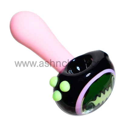 5 In - Reverse Head Colored Handle Hand Pipe Spoon