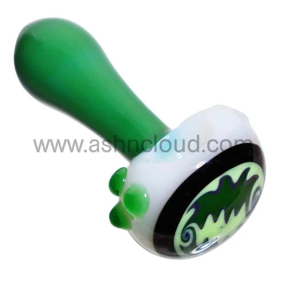 5 In - Reverse Head Colored Handle Hand Pipe Spoon