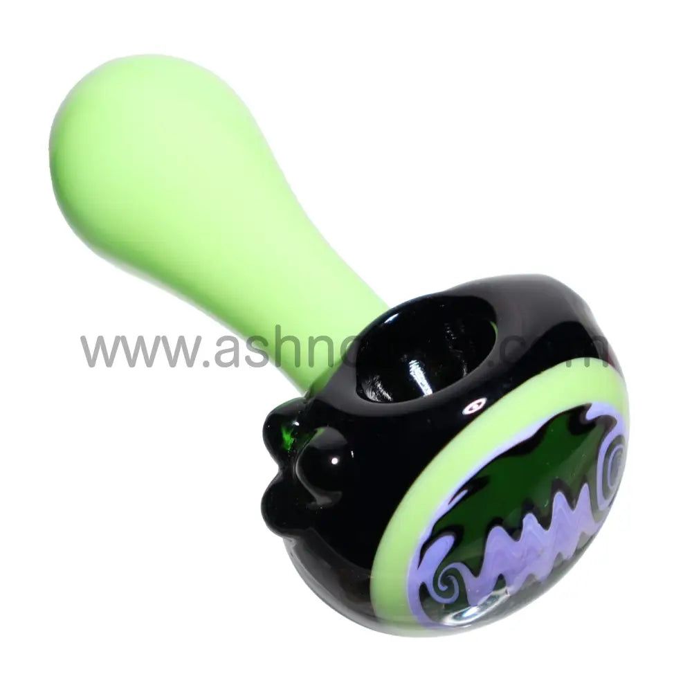 5 In - Reverse Head Colored Handle Hand Pipe Spoon