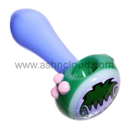 5 In - Reverse Head Colored Handle Hand Pipe Spoon