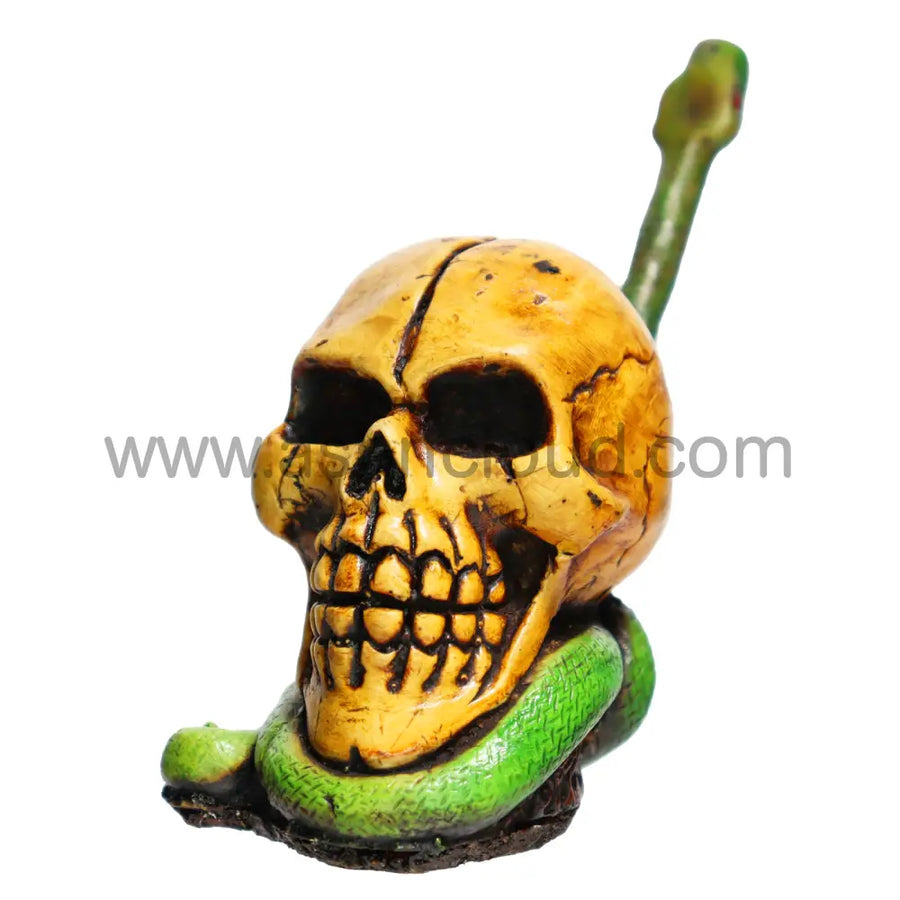 5 Inch Skull and Snake Bamboo Bong