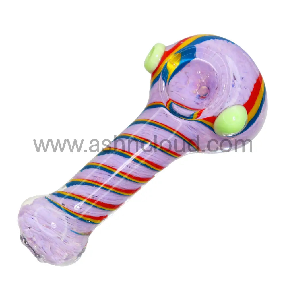 5 In - Slime Colors Rainbow Streaky Hand Pipe Spoon