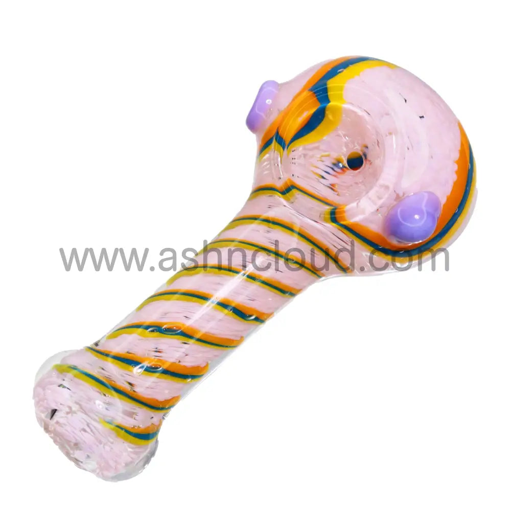 5 In - Slime Colors Rainbow Streaky Hand Pipe Spoon