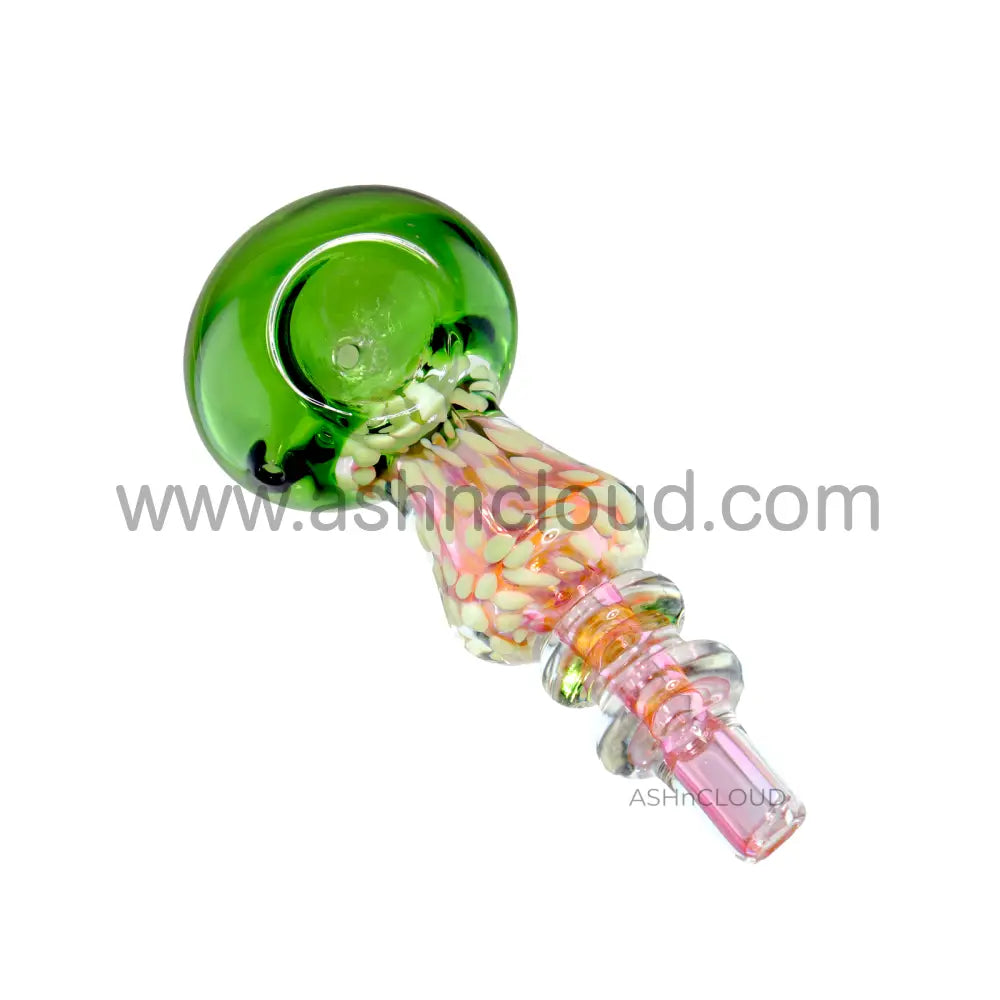 5 In - Slime Colors Showerhead Hand Pipe Glass Spoon