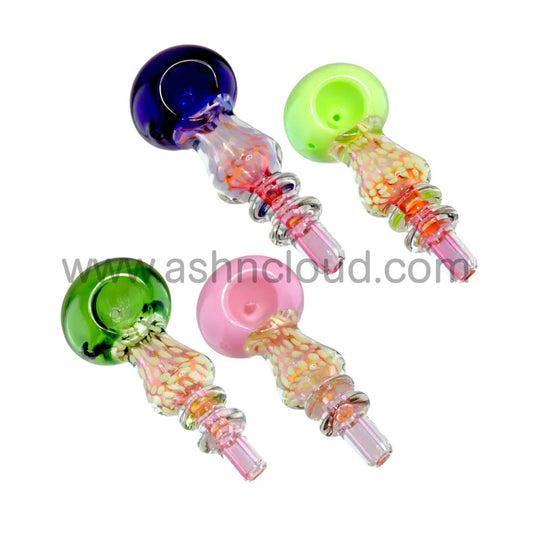 5 In - Slime Colors Showerhead Hand Pipe Glass Spoon