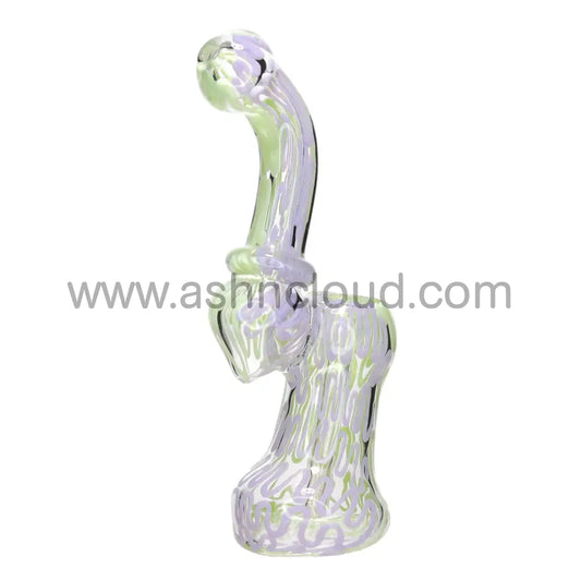 5 In - Slime Swirl Green/Purple Glass Mini Bubbler