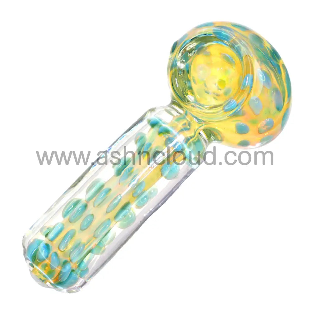 5 In - Snake Dots Clear Body Fancy Hand Pipe Spoon