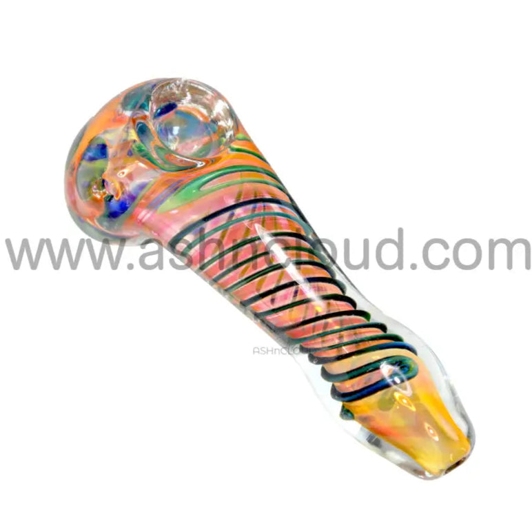 5 Inch Color Swirl Glass Spoon Pipe