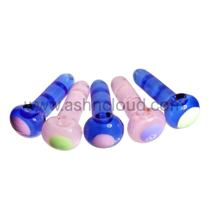 5 In - Streaky Multicolor Glow Dark Spoon Hand Pipe