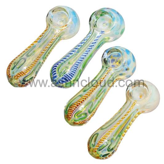 5 In - Streaky Polka Dots Head Spoon Hand Pipe