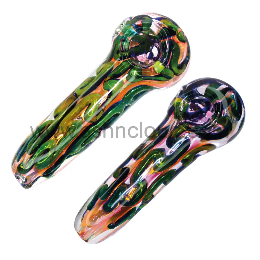 5 Inch Color Worked Glass Spoon Pipe