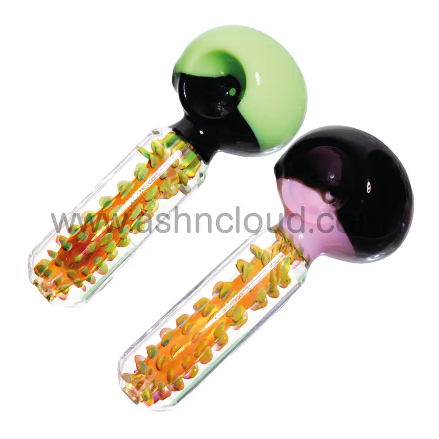 5 Inch Bubble Texture Glass Spoon Pipe, Knob Grip