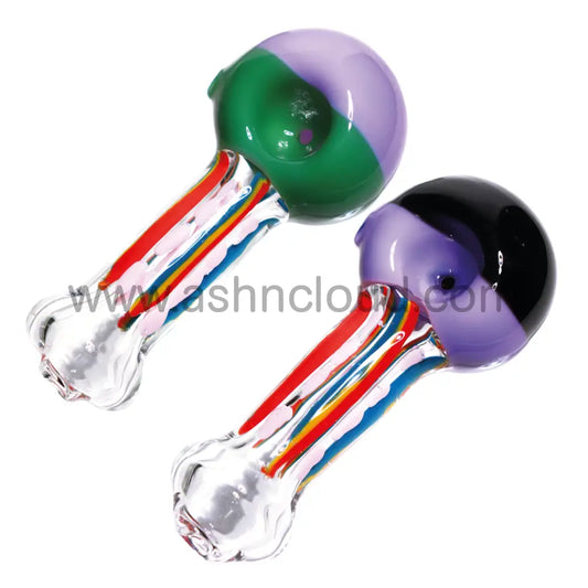 5 In - Super Exotic Swirl Multicolor Handle & Head Hand Pipe Spoon