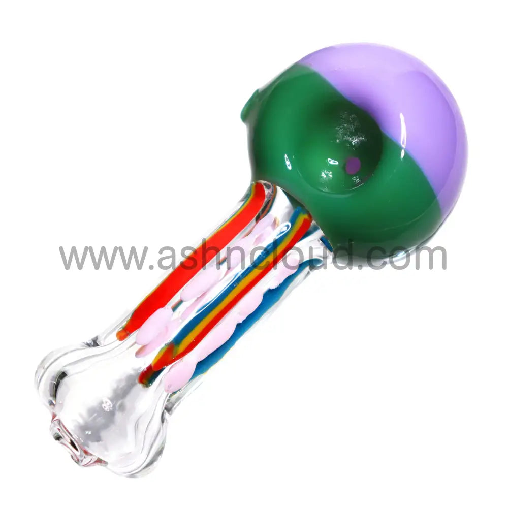 5 In - Super Exotic Swirl Multicolor Handle & Head Hand Pipe Spoon