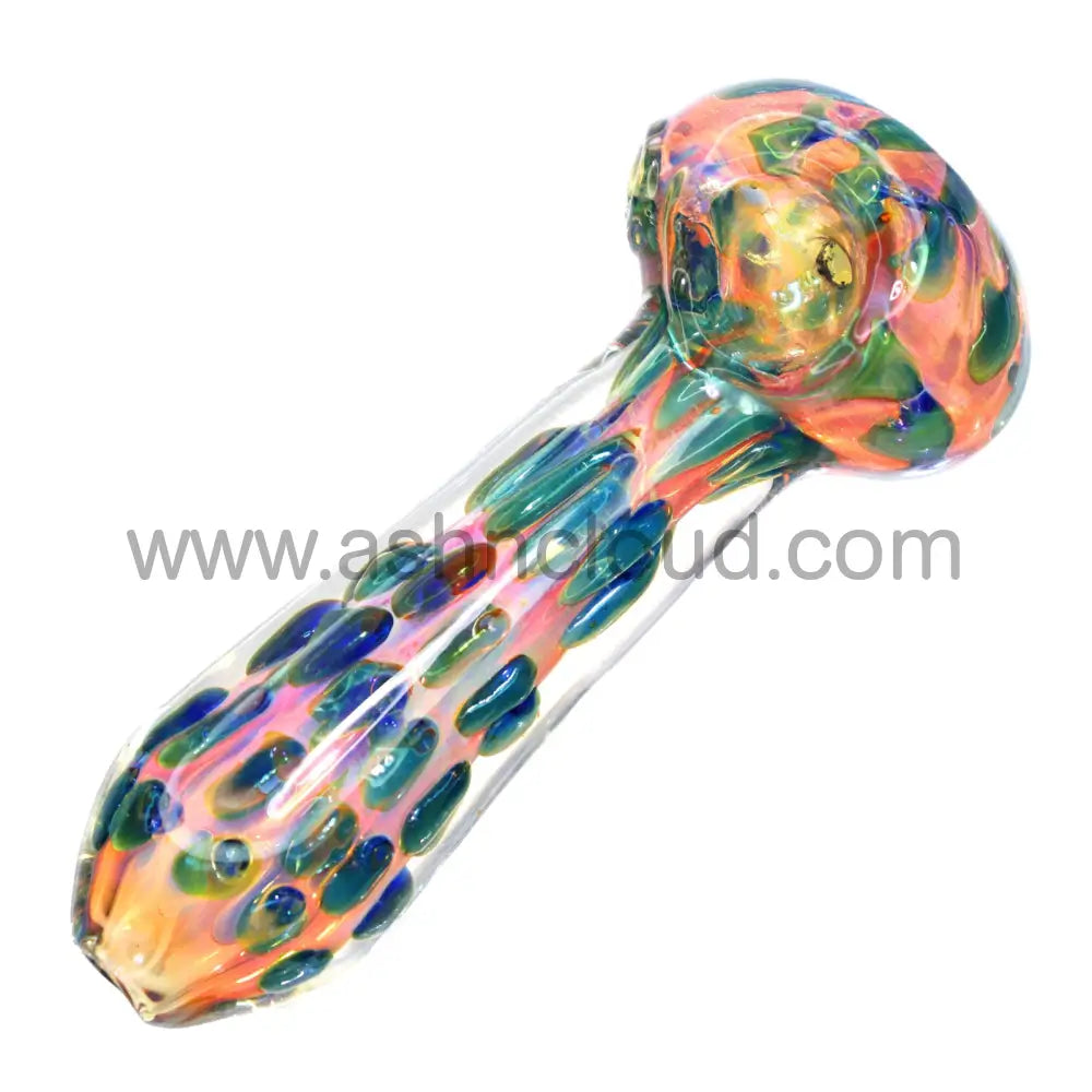 5 In - Super Fancy Polka Dots Blue Pink Body Hand Pipe Spoon