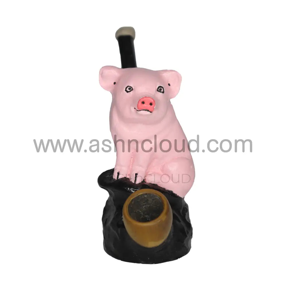 5 In - Sweet Pinky Pig Handmade Bong