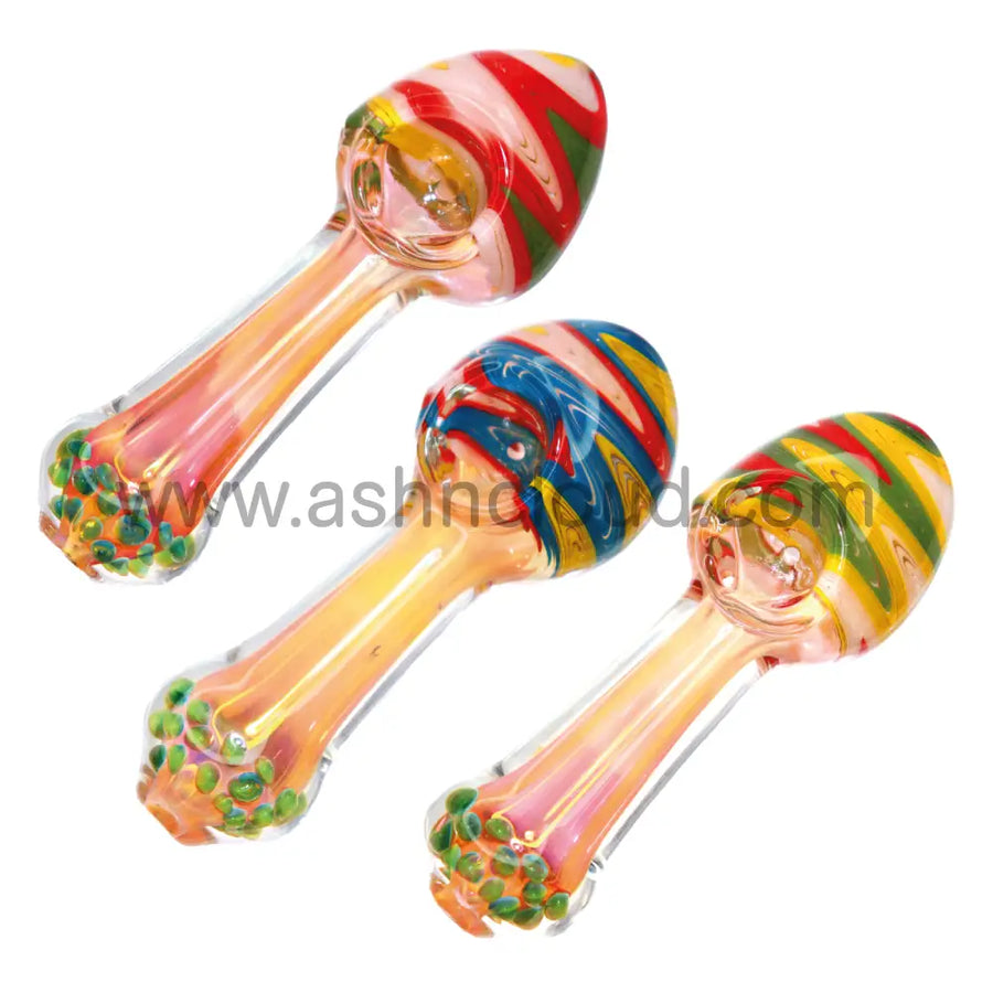 5 Inch Marble Foot Glass Spoon Pipe