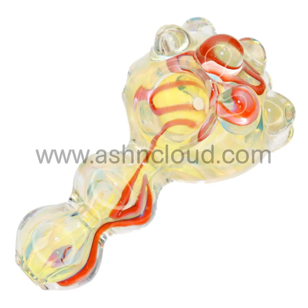 5 In - Yellow Fumed Multiballs Hand Pipe Spoon