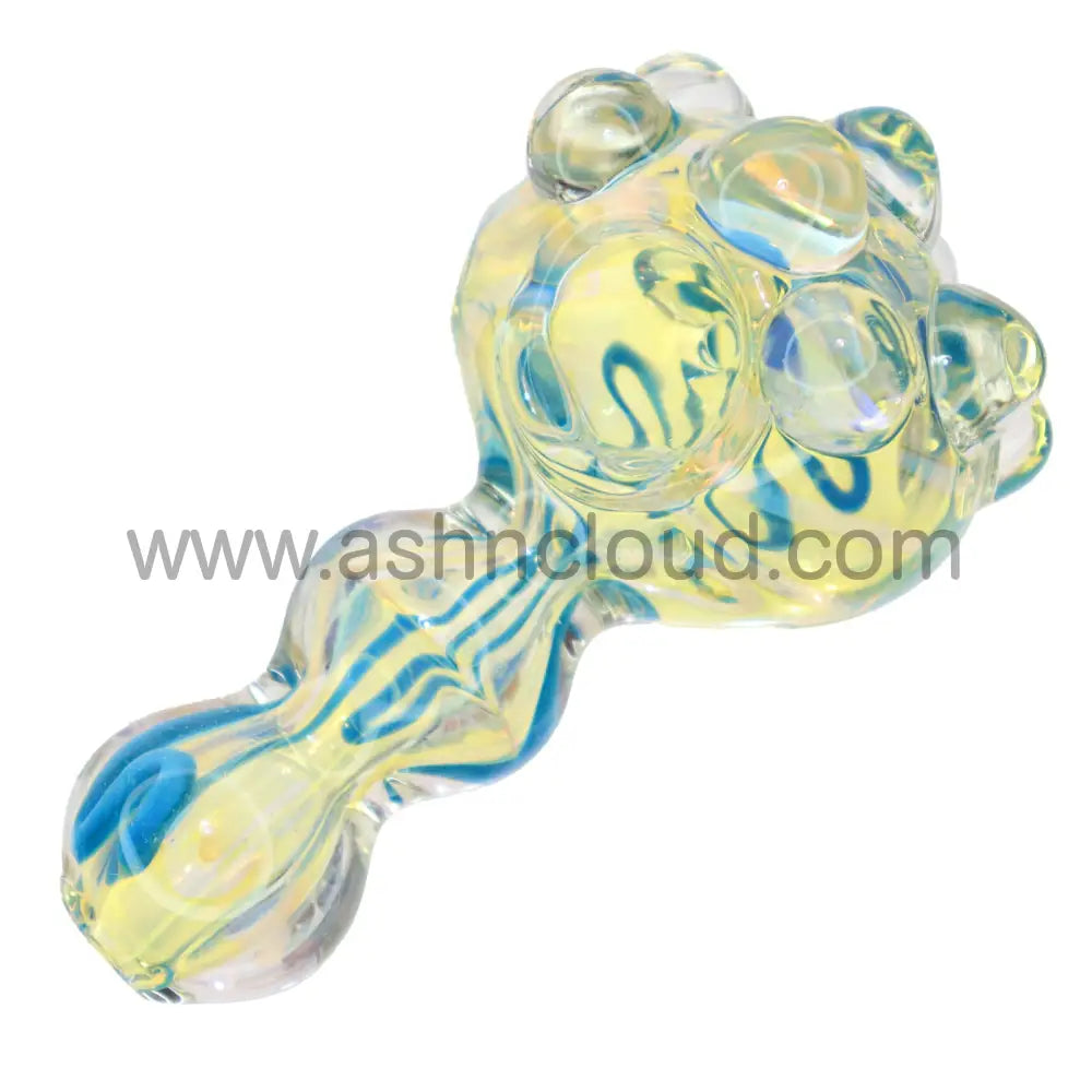 5 In - Yellow Fumed Multiballs Hand Pipe Spoon